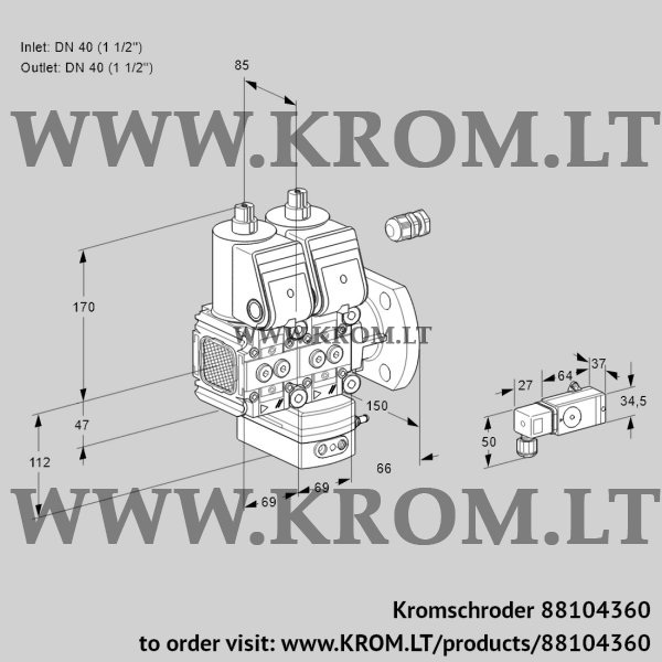 Kromschroder VCV 2E40F/40F05FNVKWR/2-PP/3-PP, 88104360 air/gas ratio control, 88104360