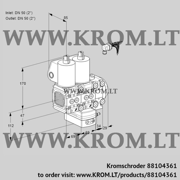 Kromschroder VCG 2E50R/50R05FNGEVWL/PPPP/PPPP, 88104361 air/gas ratio control, 88104361