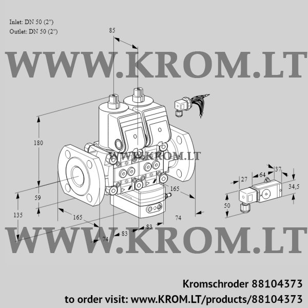 Kromschroder VCD 3E50F/50F05ND-100WR/3-PP/PPPP, 88104373 pressure regulator, 88104373