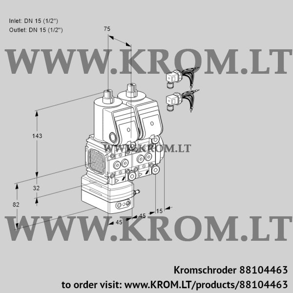 Kromschroder VCD 1E15R/15R05FD-25NWR6/PPPP/PPPP, 88104463 pressure regulator, 88104463