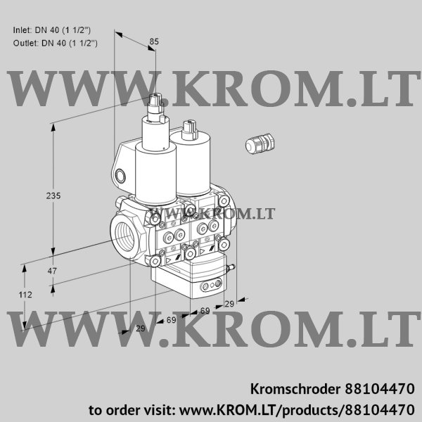 Kromschroder VCG 2E40R/40R05LGEWL/PPPP/MMMM, 88104470 air/gas ratio control, 88104470