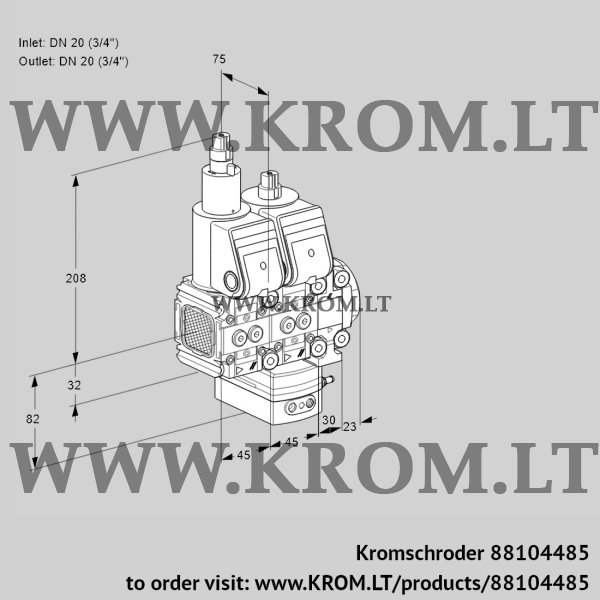 Kromschroder VCG 1E20R/20R05FLGEVWR/PPPP/PPPP, 88104485 air/gas ratio control, 88104485