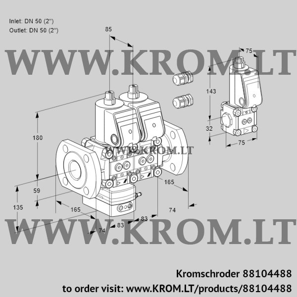 Kromschroder VCD 3E50F/50F05D-100NWR3/PPPP/PPBS, 88104488 pressure regulator, 88104488