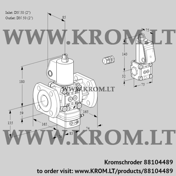 Kromschroder VAG 3E50F/50F05GEWL/ZS/PP, 88104489 air/gas ratio control, 88104489