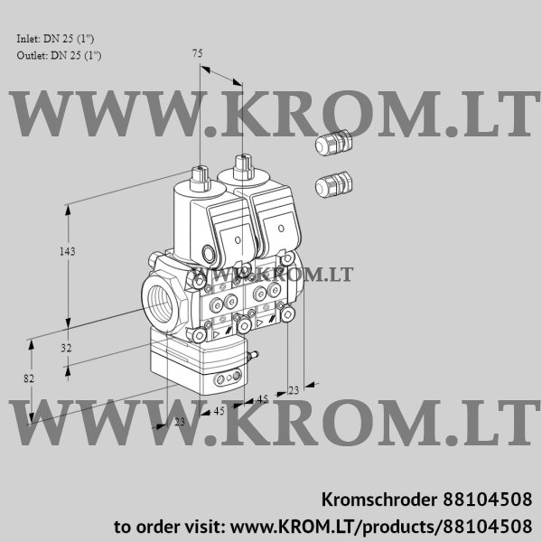 Kromschroder VCD 1E25R/25R05D-50NWR3/PPPP/PPPP, 88104508 pressure regulator, 88104508