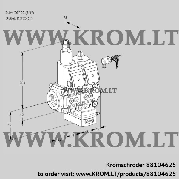 Kromschroder VCG 1E20R/25R05LGEWR/PPPP/PPPP, 88104625 air/gas ratio control, 88104625