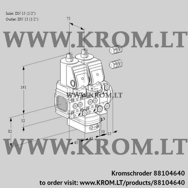 Kromschroder VCD 1E15R/15R05FND-25O04WSR3/PPPP/PPPP, 88104640 pressure regulator, 88104640