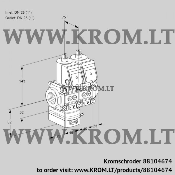 Kromschroder VCG 1T25N/25N05GANQR/PPPP/PPPP, 88104674 air/gas ratio control, 88104674