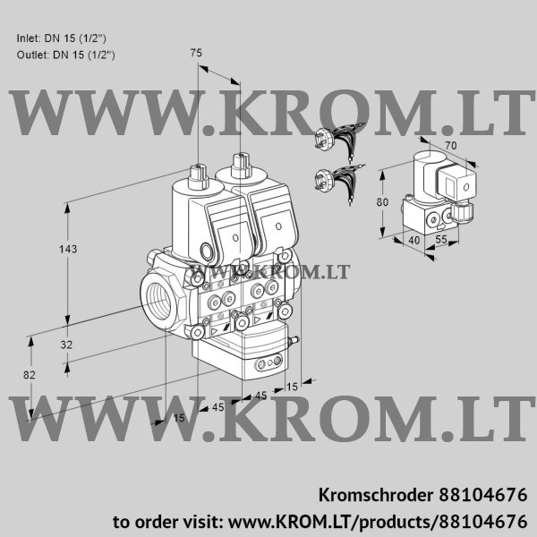 Kromschroder VCG 1E15R/15R05NGEWR5/PPPP/PPBY, 88104676 air/gas ratio control, 88104676