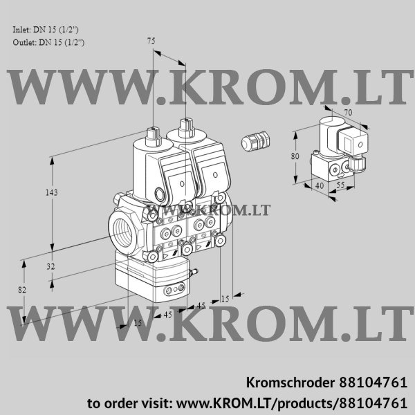 Kromschroder VCG 1E15R/15R05GNNWR/PPPP/PPBY, 88104761 air/gas ratio control, 88104761