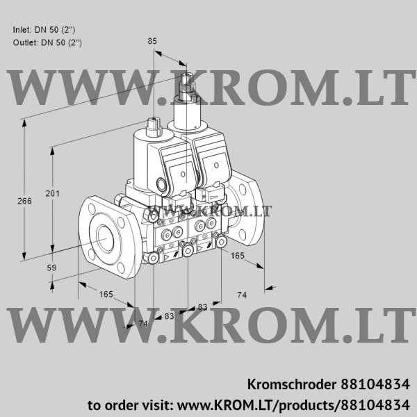 Kromschroder VCS 3E50F/50F05NLWGR/PPPP/PPPP, 88104834 double solenoid valve, 88104834