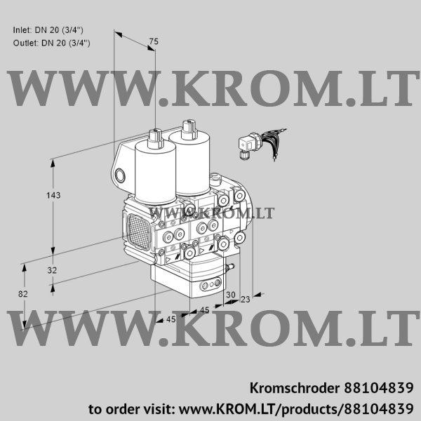 Kromschroder VCG 1E20R/20R05FNGEVQL/PPPP/MMMM, 88104839 air/gas ratio control, 88104839