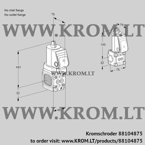 Kromschroder VAS 1T--/--05NQGR/PP/BS, 88104875 gas solenoid valve, 88104875