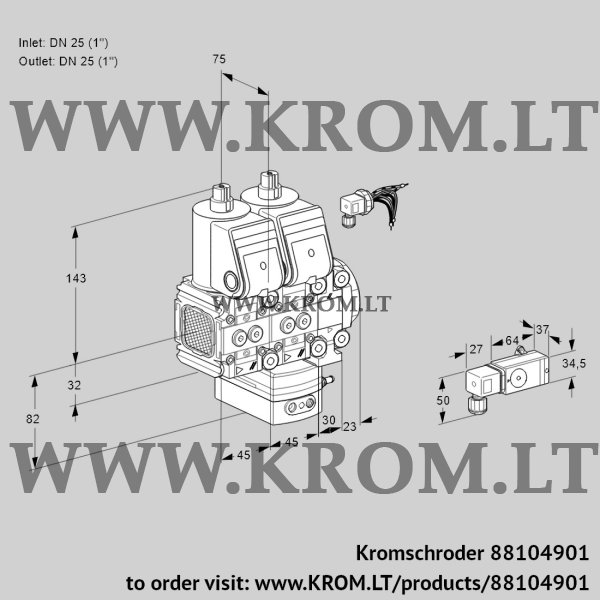 Kromschroder VCG 1E25R/25R05FNGEVWR/2-PP/PPPP, 88104901 air/gas ratio control, 88104901