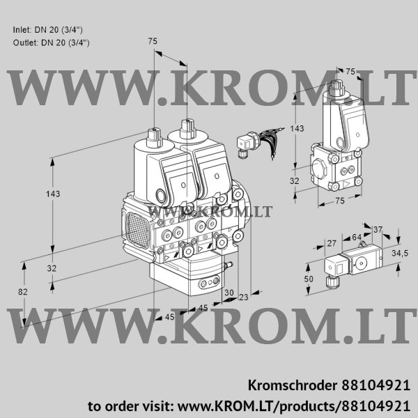 Kromschroder VCG 1E20R/20R05FNGEVWR/PP-2/PPZS, 88104921 air/gas ratio control, 88104921