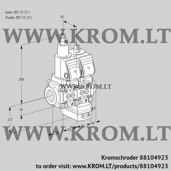 Kromschroder VCG 3T50N/50N05LGAQGR/PPPP/PPPP, 88104923 air/gas ratio control, 88104923