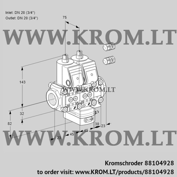 Kromschroder VCG 1E20R/20R05NGEVWR3/PPPP/PPPP, 88104928 air/gas ratio control, 88104928