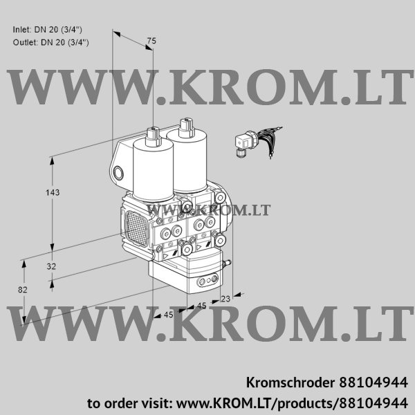 Kromschroder VCG 1E20R/20R05FNGEWL/PPPP/PPPP, 88104944 air/gas ratio control, 88104944