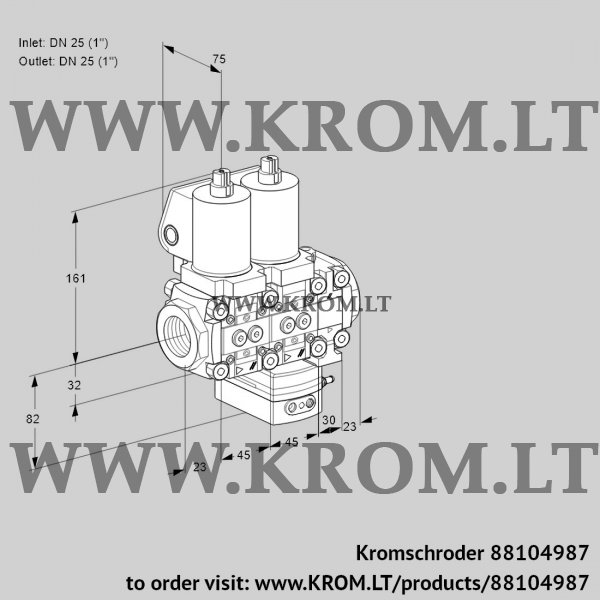 Kromschroder VCG 1T25N/25N05NGAVQSL/PPPP/PPPP, 88104987 air/gas ratio control, 88104987