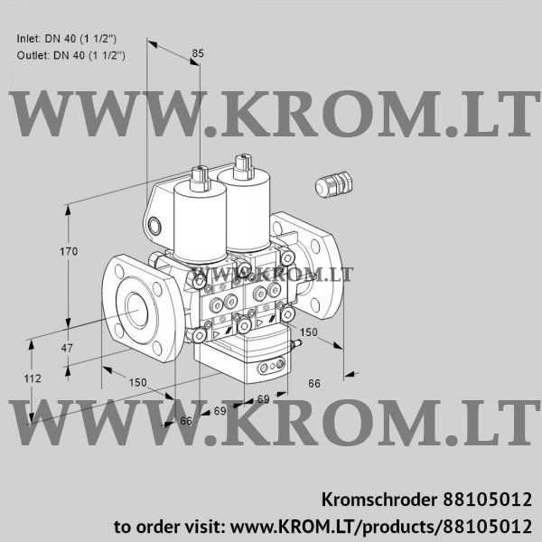 Kromschroder VCG 2E40F/40F05NGEWL/PPPP/PPPP, 88105012 air/gas ratio control, 88105012