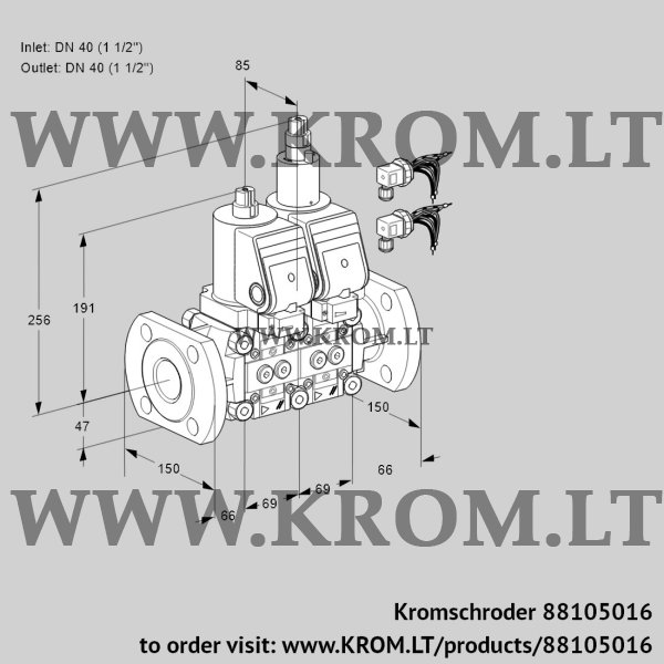 Kromschroder VCS 2E40F/40F05NLWGR8/PPPP/PPPP, 88105016 double solenoid valve, 88105016