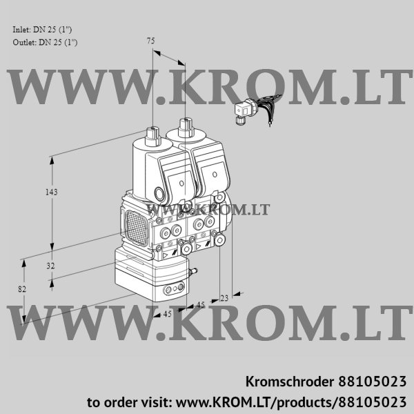 Kromschroder VCD 1E25R/25R05FD-25NWR/PPPP/PPPP, 88105023 pressure regulator, 88105023