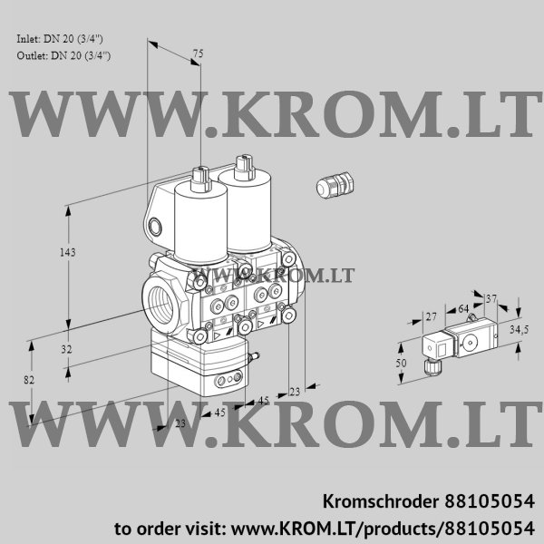 Kromschroder VCG 1E20R/20R05GNNWL/PPPP/2-PP, 88105054 air/gas ratio control, 88105054