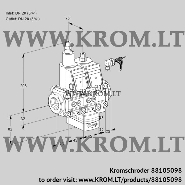 Kromschroder VCG 1E20R/20R05LGEVWR/PPPP/PPPP, 88105098 air/gas ratio control, 88105098