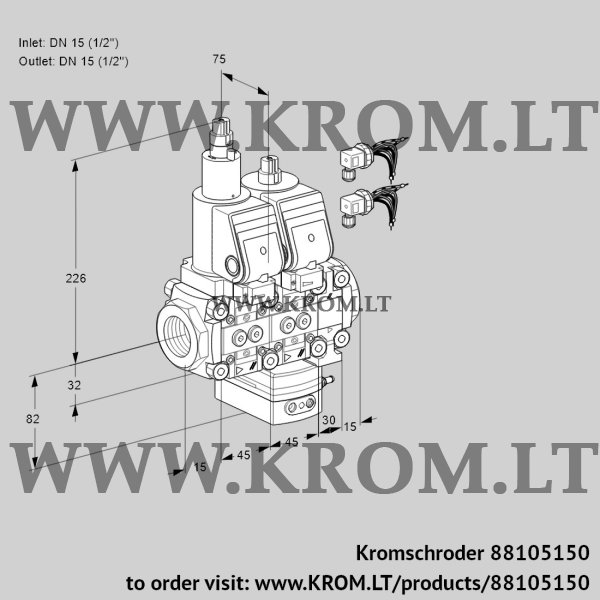 Kromschroder VCD 1E15R/15R05LD-100VWSR8/PPPP/PPPP, 88105150 pressure regulator, 88105150