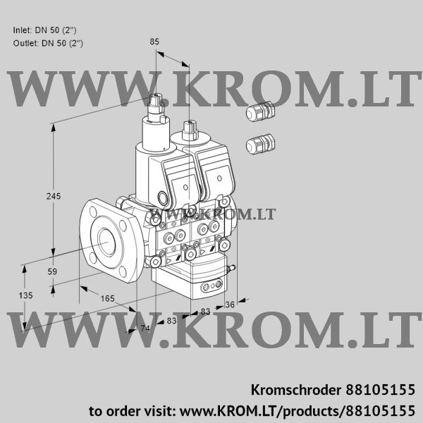 Kromschroder VCG 3E50F/50R05LGEWR3/PPPP/PPPP, 88105155 air/gas ratio control, 88105155