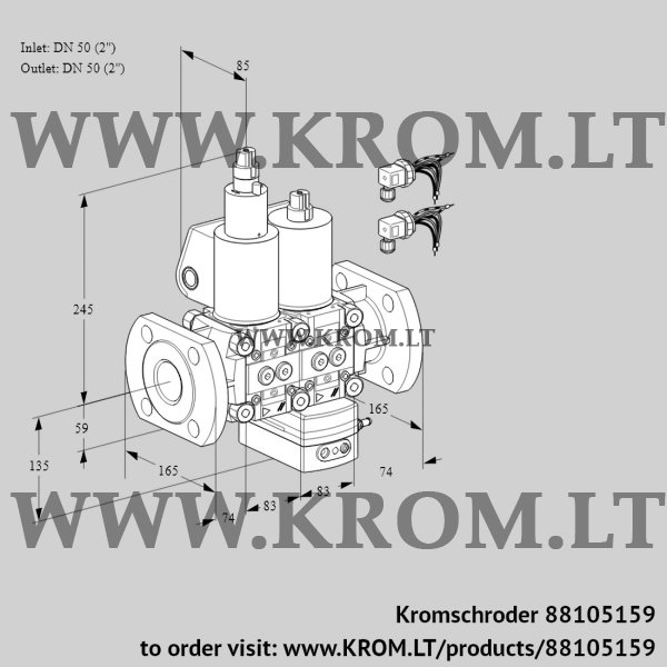 Kromschroder VCH 3E50F/50F05LHEWL6/PPPP/PPPP, 88105159 flow rate regulator, 88105159