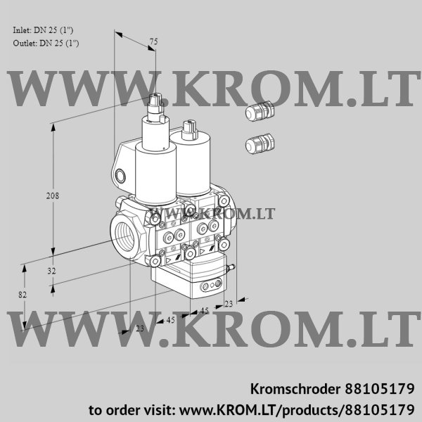 Kromschroder VCD 1E25R/25R05LD-100WL3/PPPP/PPPP, 88105179 pressure regulator, 88105179