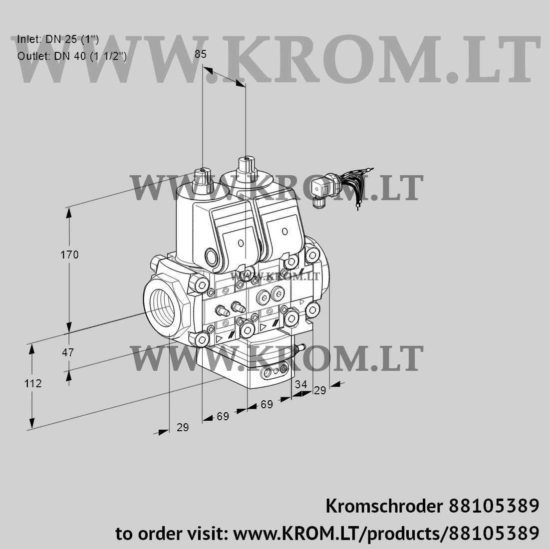 Kromschroder Vch 2e25r 40r05nhevwr Mmpp Mmpp 1053 Flow Rate Regulator Online Store