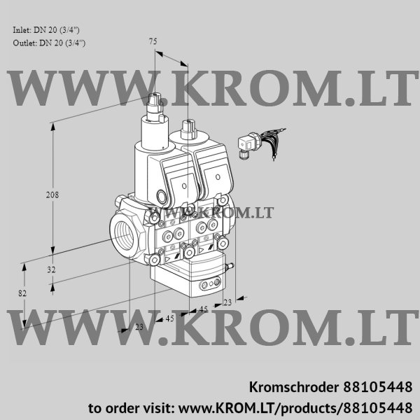 Kromschroder VCG 1E20R/20R05LGEWR/PPPP/PPPP, 88105448 air/gas ratio control, 88105448