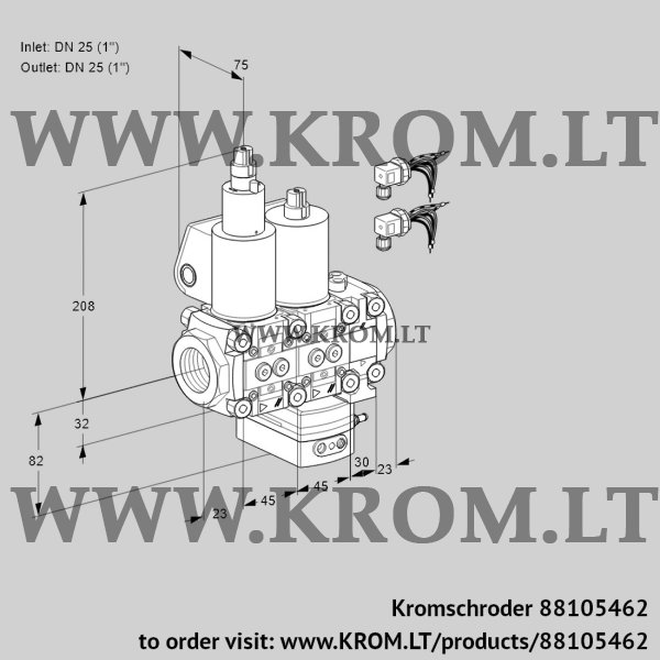 Kromschroder VCH 1E25R/25R05LHEVWL6/PPPP/PPPP, 88105462 flow rate regulator, 88105462