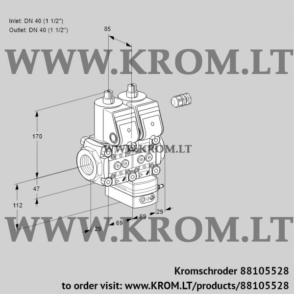 Kromschroder VCG 2E40R/40R05NGEQR/PPPP/PPPP, 88105528 air/gas ratio control, 88105528