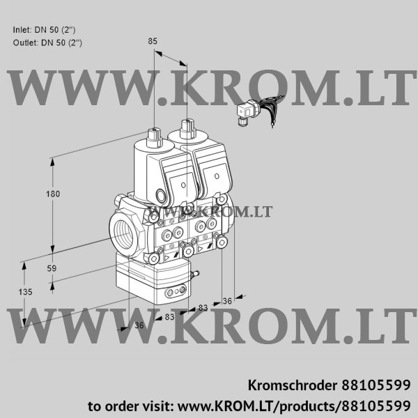 Kromschroder VCD 3E50R/50R05D-100NWR/PPPP/PPPP, 88105599 pressure regulator, 88105599