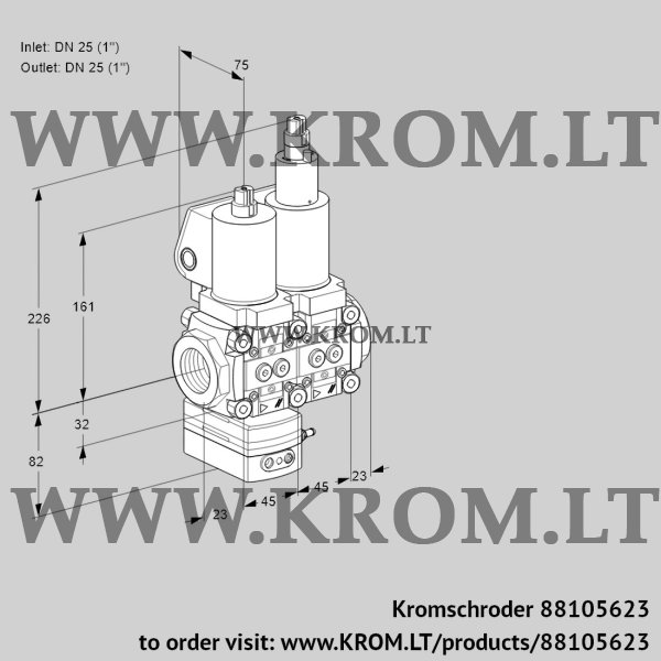 Kromschroder VCD 1T25N/25N05D-50LQSL/PPPP/PPPP, 88105623 pressure regulator, 88105623