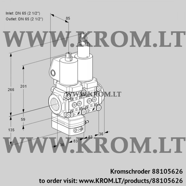 Kromschroder VCD 3T65N/65N05D-50LQSL/PPPP/PPPP, 88105626 pressure regulator, 88105626