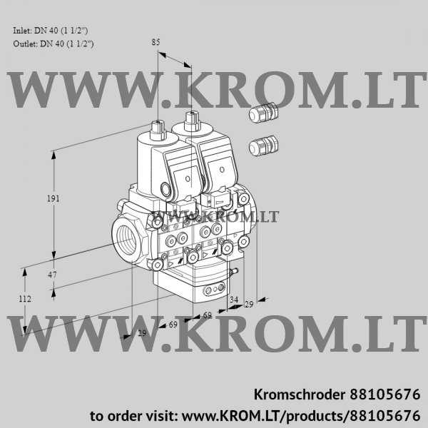 Kromschroder VCG 2E40R/40R05NGEVWSR3/PPPP/PPPP, 88105676 air/gas ratio control, 88105676