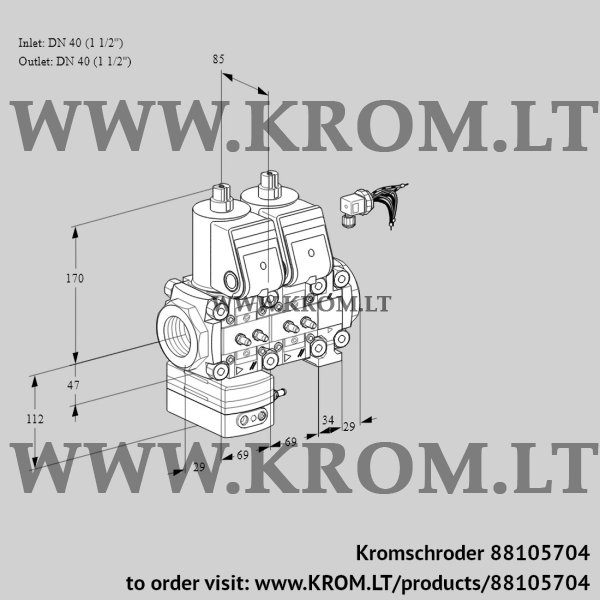 Kromschroder VCG 2E40R/40R05GNNVWR/MMMM/PPPP, 88105704 air/gas ratio control, 88105704