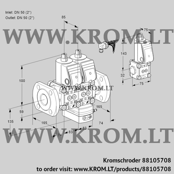 Kromschroder VCG 3E50F/50F05NGEWR/PPPP/PPZS, 88105708 air/gas ratio control, 88105708