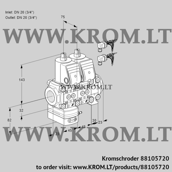 Kromschroder VCD 1E20R/20R05D-50NVWR6/PPPP/PPPP, 88105720 pressure regulator, 88105720