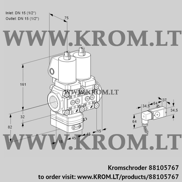 Kromschroder VCD 1T15N/15N05D-50NQSL/PPPP/2--2, 88105767 pressure regulator, 88105767