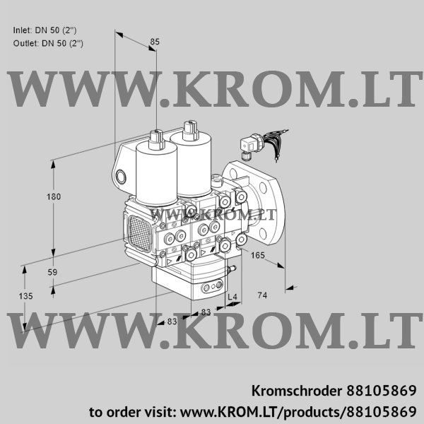 Kromschroder VCD 3E50F/50F05FND-50VWL/PPPP/MMMM, 88105869 pressure regulator, 88105869