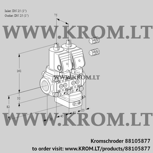 Kromschroder VCD 1E25R/25R05ND-25WSR3/PPPP/PPPP, 88105877 pressure regulator, 88105877