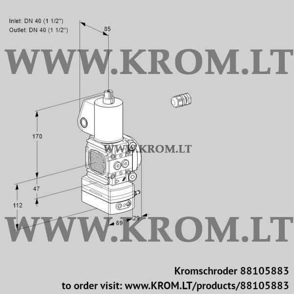 Kromschroder VAD 2E40R/40R05FD-100WL/PP/PP, 88105883 pressure regulator, 88105883