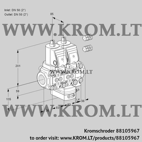 Kromschroder VCG 3E50R/50R05NGEVWSR3/PPPP/PPPP, 88105967 air/gas ratio control, 88105967