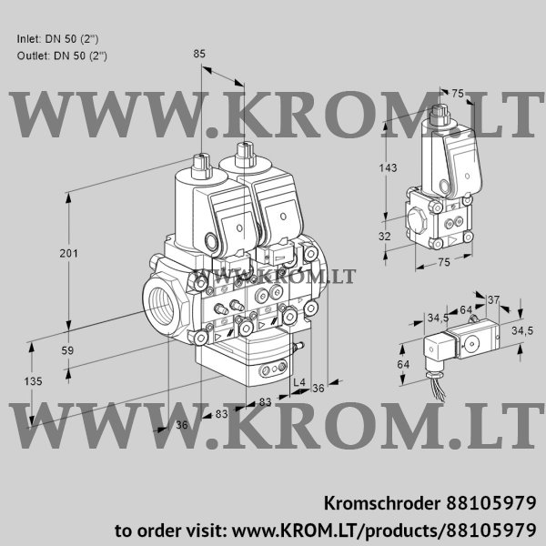 Kromschroder VCG 3T50N/50N05NGAVQSR/MM-3/BSPP, 88105979 air/gas ratio control, 88105979