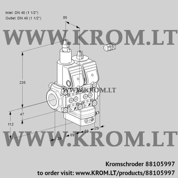 Kromschroder VCD 2E40R/40R05LD-100WR/PPPP/PPPP, 88105997 pressure regulator, 88105997